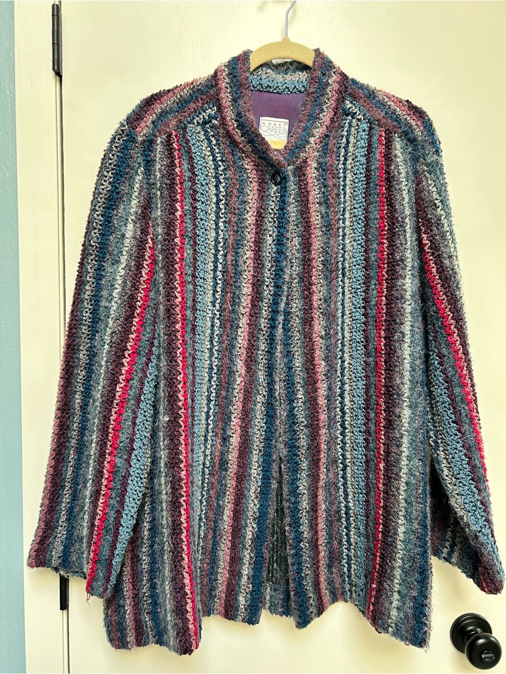 Vintage Koret Multicolor Striped Knit Cardigan